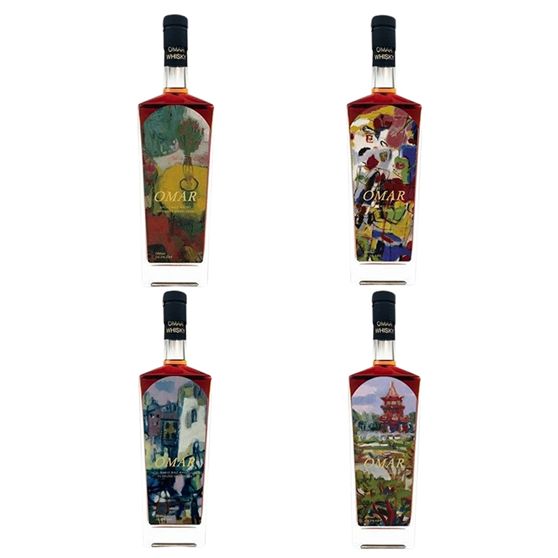 OMAR原桶強度單一麥芽威士忌PX雪莉桶(廖繼春紀念款4瓶一套) 700ml
